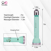Kaamastra's Green Vibe dimensions - 7-inch body-safe massager and flashlight